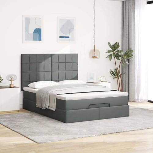 Vopese Ottoman-Bett mit Matratze Dunkelgrau 140x190 cm Stoff Hausbett Model3313155 Vopese Ottoman-Bett mit Matratze Dunkelgrau 140x190 cm Stoff Hausbett Model3313155 von Vopese