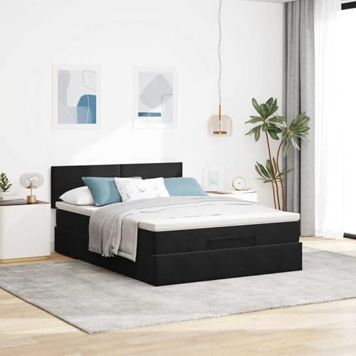 Vopese Ottoman-Bett mit Matratze Schwarz 140x200 cm Samt Hausbett Model3311707 Vopese Ottoman-Bett mit Matratze Schwarz 140x200 cm Samt Hausbett Model3311707 von Vopese