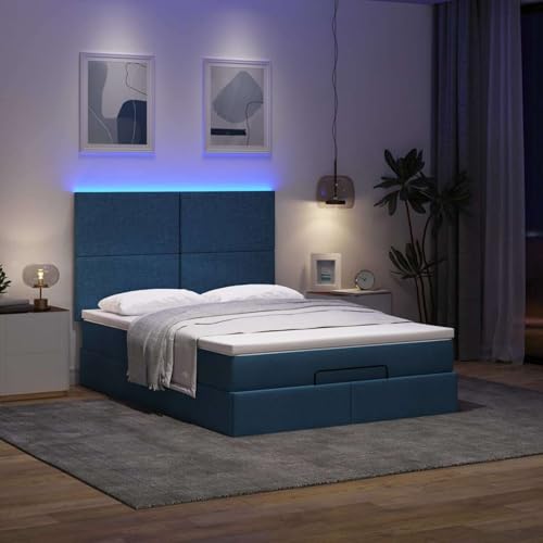 Vopese Ottoman-Bett mit Matratze & LEDs Blau 140x200 cm Stoff Hausbett Model3313933 Vopese Ottoman-Bett mit Matratze & LEDs Blau 140x200 cm Stoff Hausbett Model3313933 von Vopese