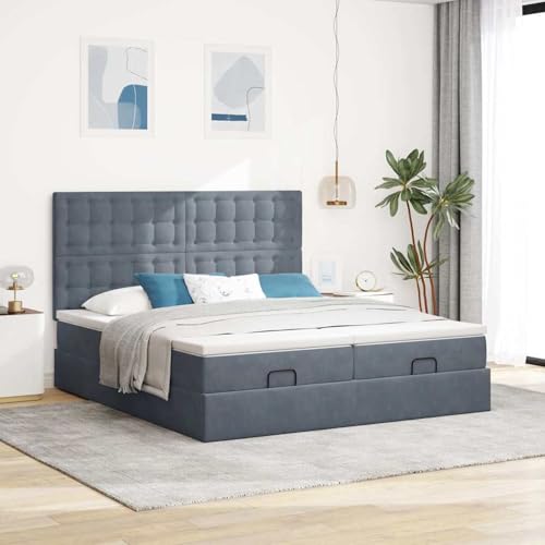Vopese Ottoman-Bett mit Matratzen Dunkelgrau 160x200 cm Samt Hausbett Model3313803 Vopese Ottoman-Bett mit Matratzen Dunkelgrau 160x200 cm Samt Hausbett Model3313803 von Vopese