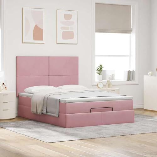 Vopese Ottoman-Bett mit Matratzen Rosa 140x200 cm Samt Hausbett Model3313408 Vopese Ottoman-Bett mit Matratzen Rosa 140x200 cm Samt Hausbett Model3313408 von Vopese