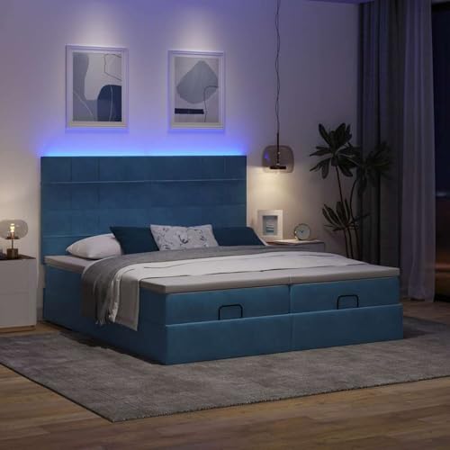 Vopese Ottoman-Bett mit Matratzen & LEDs Dunkelblau 180x200 cm Samt Hausbett Model3314625 Vopese Ottoman-Bett mit Matratzen & LEDs Dunkelblau 180x200 cm Samt Hausbett Model3314625 von Vopese