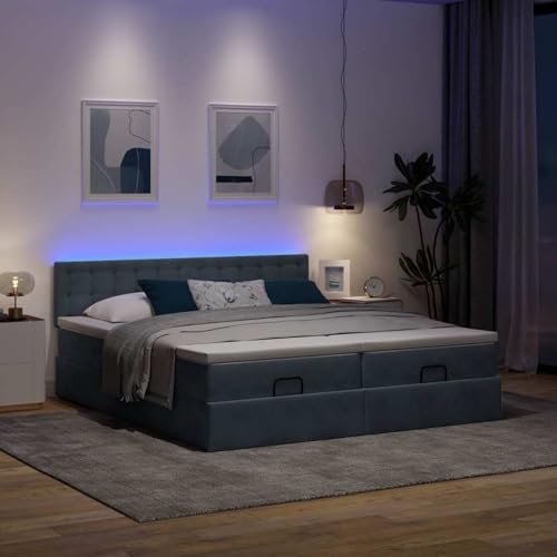 Vopese Ottoman-Bett mit Matratzen & LEDs Dunkelgrau 160x200 cm Samt Hausbett Model3312954 Vopese Ottoman-Bett mit Matratzen & LEDs Dunkelgrau 160x200 cm Samt Hausbett Model3312954 von Vopese