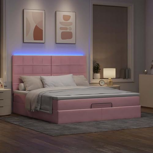 Vopese Ottoman-Bett mit Matratzen & LEDs Rosa 160x200 cm Samt Hausbett Model3314335 Vopese Ottoman-Bett mit Matratzen & LEDs Rosa 160x200 cm Samt Hausbett Model3314335 von Vopese