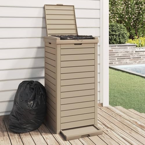 Vopese Outdoor-Mülltonne Hellbraun 41x41x86 cm Polypropylen Mülleimer Model364172 von Vopese