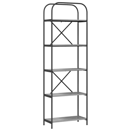 Vopese Regal Grau Sonoma 60 x 30 x 183 cm Holzwerkstoff Regal Model879854 von Vopese