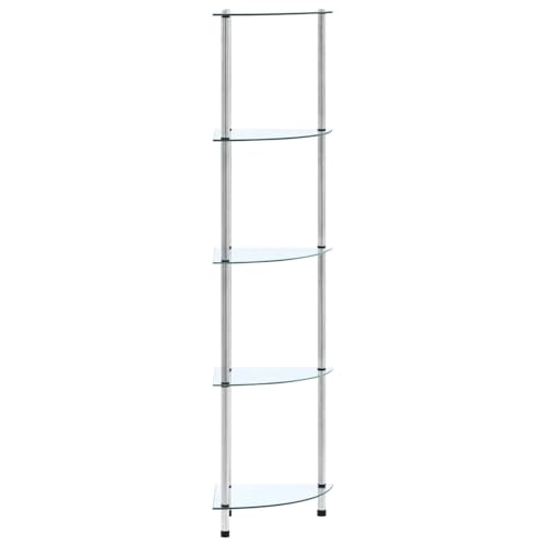 Vopese Regal mit 5 Ablagen Transparent 30x30x130 cm Hartglas Regal Model249516 Vopese Regal mit 5 Ablagen Transparent 30x30x130 cm Hartglas Regal Model249516 von Vopese