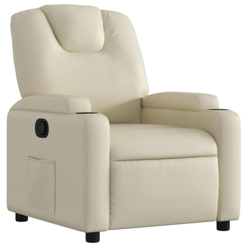 Vopese Relaxsessel Creme Kunstleder Loungesessel Model3205541 von Vopese