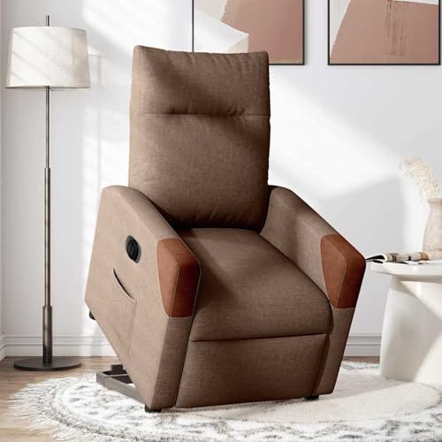 Vopese Relaxsessel mit Aufstehhilfe Elektrisch Braun Stoff Loungesessel Model3324025 von Vopese