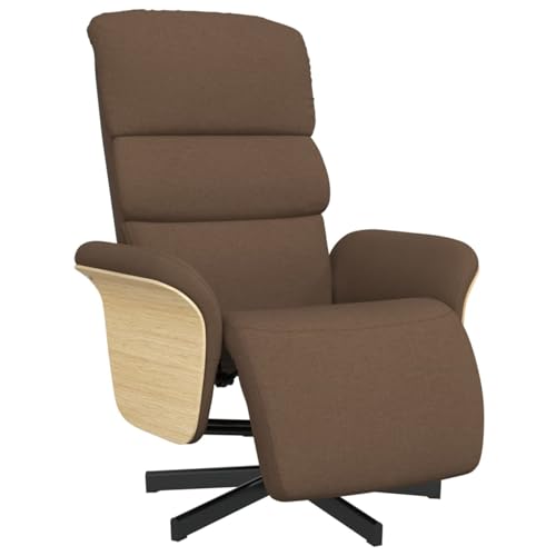 Vopese Relaxsessel mit Fußteil Braun Stoff Loungesessel Model356604 von Vopese