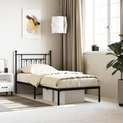 Vopese Robustes Metallbettgestell Schwarz 207x85x97 cm, Lattenrost, für 80x200 cm Matratze Model353528 Vopese Robustes Metallbettgestell Schwarz 207x85x97 cm, Lattenrost, für 80x200 cm Matratze Model353528 von Vopese