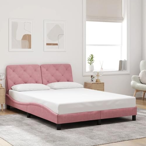 Vopese Rosa Samt Bettgestell mit Kopfteil + LED-Beleuchtung + 140x190cm Matratze - Schlafzimmer Deko Model3207922 Vopese Rosa Samt Bettgestell mit Kopfteil + LED-Beleuchtung + 140x190cm Matratze - Schlafzimmer Deko Model3207922 von Vopese