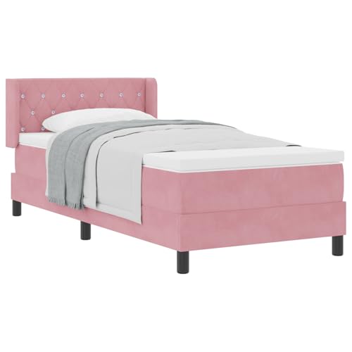Vopese Rosa Samt Taschenfederkernmatratze mit Topper - Einzelbett Komfort & Unterstützung von Vopese