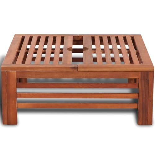 Vopese Rustikaler Sonnenschirm-Ständer-Abdeckung aus Akazienholz mit Ölbeschichtung, 62x62x25 cm - Garten und Terrasse Model41449 von Vopese