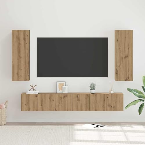 Vopese Rustikaler Wandmontierter TV-Schrank mit großem Stauraum - Holzwerkstoff - für Wohnzimmer und Entertainment-Systeme Model3393452 Vopese Rustikaler Wandmontierter TV-Schrank mit großem Stauraum - Holzwerkstoff - für Wohnzimmer und Entertainment-Systeme Model3393452 von Vopese