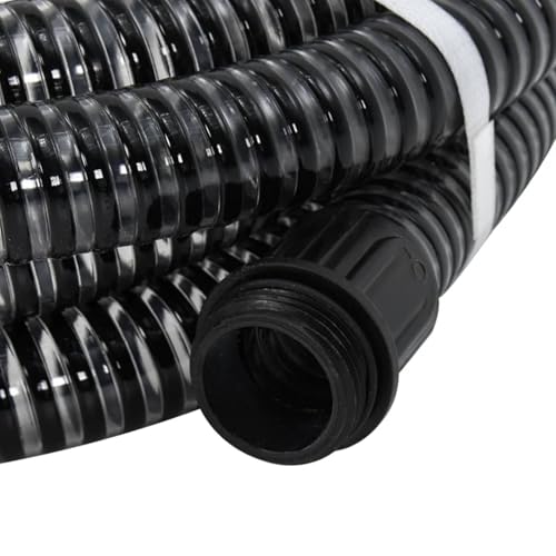 Vopese Saugschlauch mit Messing-Anschlüssen Schwarz 1,1" 7 m PVC Saugschlauch Model151061 von Vopese