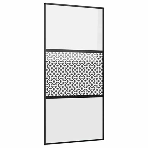Vopese Schiebetür Schwarz 102.5 x 205 cm Gehärtetes Glas, Aluminium Schiebetür Model42012459 von Vopese