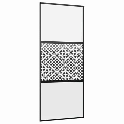 Vopese Schiebetür Schwarz 90 x 205 cm Gehärtetes Glas, Aluminium Schiebetür Model42012458 von Vopese