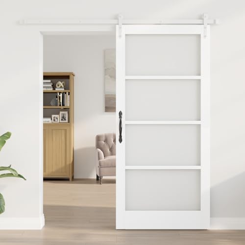 Vopese Schiebetür mit Beschlag-Set Weiß 93 x 202 cm Massivholz Fichte, Innentür mit Glas 'ORKDAL'Weiß 93 x 202 x 4 cm Schwingtür Model3332428 Vopese Schiebetür mit Beschlag-Set Weiß 93 x 202 cm Massivholz Fichte, Innentür mit Glas 'ORKDAL'Weiß 93 x 202 x 4 cm Schwingtür Model3332428 von Vopese