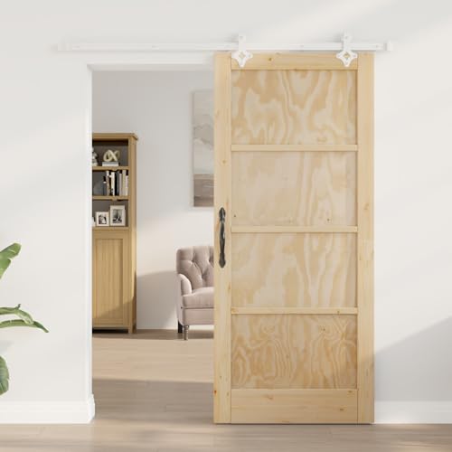Vopese Schiebetür mit Hardware-Set 86x198.5 cm aus massivem Kiefernholz, Innentür "ORKDAL" 86x198.5x4 cm aus massivem Kiefernholz Schwingtür Model3333566 von Vopese