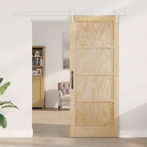 Vopese Schiebetür mit Hardware-Set 86x211 cm Massivholz Kiefer, Innentür 'ORKDAL'86x211x4 cm Massivholz Kiefer Schwingtür Model3333764 von Vopese