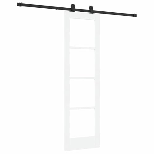 Vopese Schiebetür mit Hardware-Set 'ORKDAL'Weißes Massivholz & Glas, Innentür mit Glas 'ORKDAL'Weiß 61x198,5x4 cm Schwingtür Model3332014 von Vopese