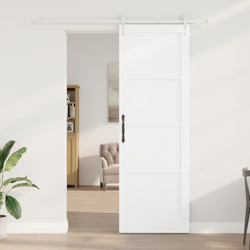 Vopese Schiebetür mit Montage-Set Weiß 78x232 cm Massivholz Kiefer, Innentür 'ORKDAL'Weiß 78x232x4 cm Massivholz Kiefer Schwingtür Model3333755 von Vopese