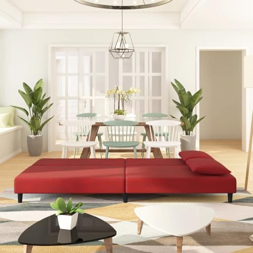 Vopese Schlafsofa 2-Sitzer mit 2 Kissen Weinrot Samt Schlafcouch Model375914 Vopese Schlafsofa 2-Sitzer mit 2 Kissen Weinrot Samt Schlafcouch Model375914 von Vopese