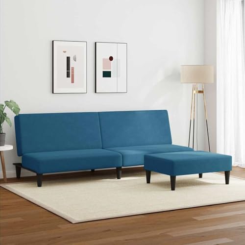 Vopese Schlafsofa 2-Sitzer mit Fußhocker Blau Samt Schlafcouch Model3216230 Vopese Schlafsofa 2-Sitzer mit Fußhocker Blau Samt Schlafcouch Model3216230 von Vopese