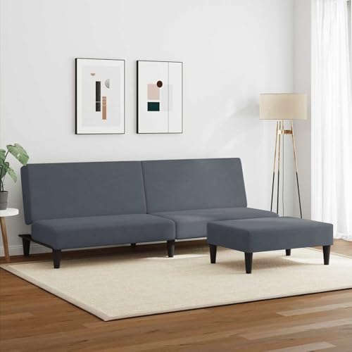 Vopese Schlafsofa 2-Sitzer mit Fußhocker Dunkelgrau Samt Schlafcouch Model3216232 Vopese Schlafsofa 2-Sitzer mit Fußhocker Dunkelgrau Samt Schlafcouch Model3216232 von Vopese