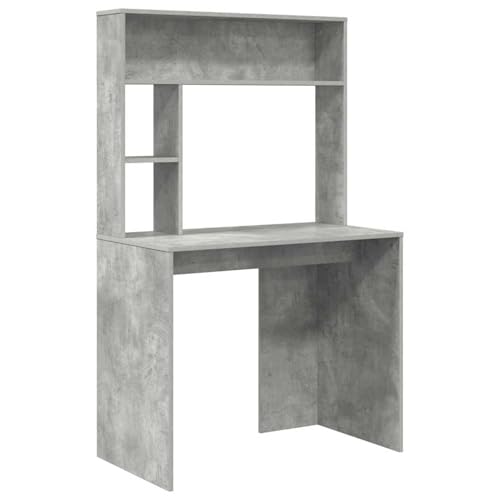 Vopese Schreibtisch mit Regal Betongrau 91 x 50 x 149 cm Holzwerkstoff Schreibtisch Model869261 von Vopese