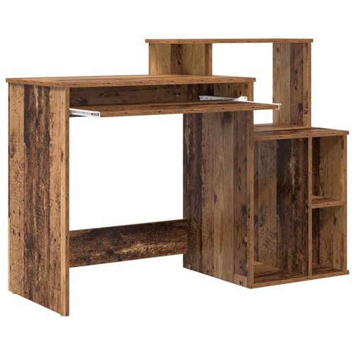 Vopese Schreibtisch mit Stauraum Alter Holz 120,5x44x88,5 cm Holzwerkstoff Computertisch Model869480 von Vopese