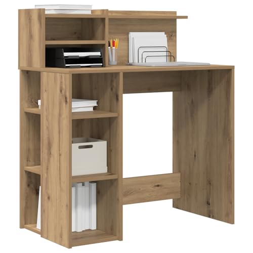 Vopese Schreibtisch mit Stauraum Artisan Eiche 90x48x101.5 cm Holzwerkstoff Computertisch Model869529 von Vopese