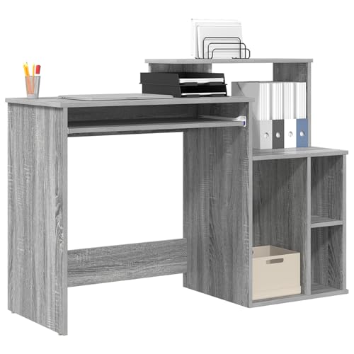 Vopese Schreibtisch mit Stauraum Grau Sonoma 120,5x44x88,5 cm Spanplatte Computertisch Model869479 von Vopese