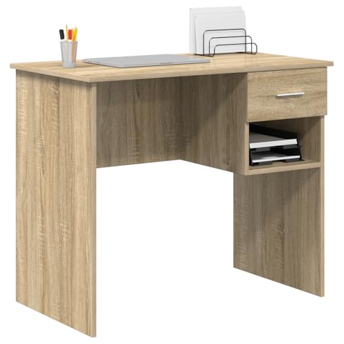 Vopese Schreibtisch mit Stauraum Sonoma Eiche 90x49.5x75 cm Holzwerkstoff Computertisch Model869268 von Vopese