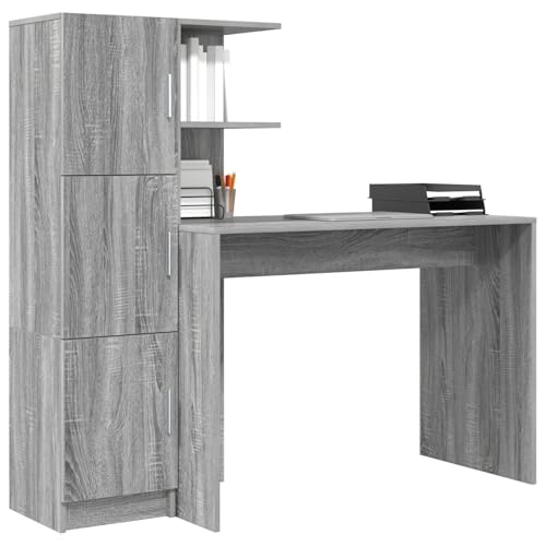Vopese Schreibtisch mit Stauraum grau Sonoma Holzwerkstoff Computertisch Model3337294 von Vopese