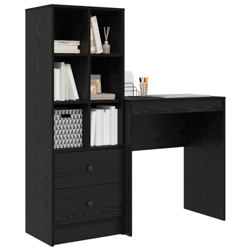 Vopese Schreibtisch mit Stauraum schwarzes Holz Holzwerkstoff Computertisch Model3337306 von Vopese