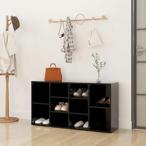 Vopese Schuhbank Schwarz 103x30x55 cm Holzwerkstoff Schuhwechselbank Model803291 von Vopese