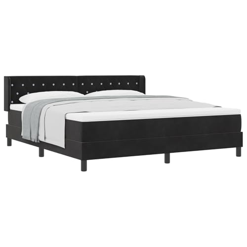 Vopese Schwarze Samt-Taschenfederkernmatratze Doppelbett Topper Bettgestell - Komfort und Stabilit?t von Vopese