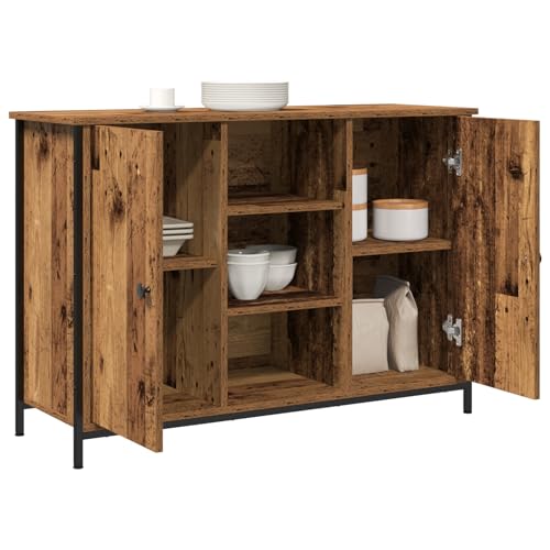 Vopese Sideboard Altholz 100x35x70 cm Holzwerkstoff und Stahl Buffetschrank Model869094 von Vopese
