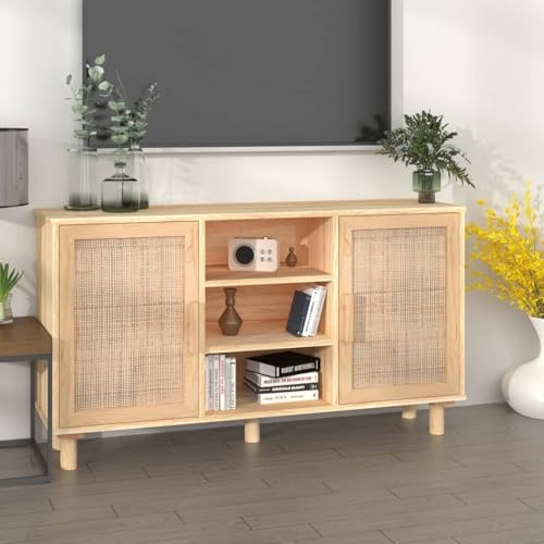 Vopese Sideboard Braun 105x30x60 cm Massivholz Kiefer und Natur-Rattan Anrichte Model345641 Vopese Sideboard Braun 105x30x60 cm Massivholz Kiefer und Natur-Rattan Anrichte Model345641 von Vopese