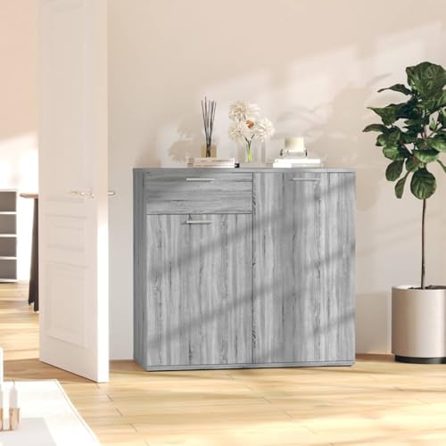 Vopese Sideboard Grau Sonoma 80x36x75 cm Holzwerkstoff Anrichte Model815490 von Vopese
