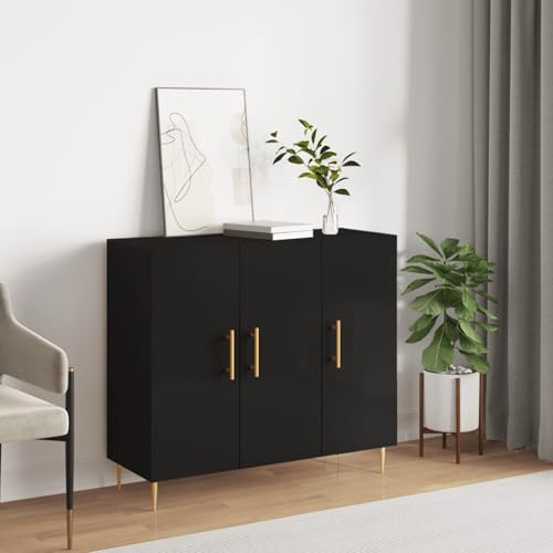 Vopese Sideboard Schwarz 90x34x80 cm Holzwerkstoff Anrichte Model828093 von Vopese