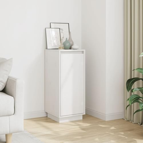 Vopese Sideboard Weiß 31,5x34x75 cm Massivholz Kiefer Anrichte Model813352 von Vopese