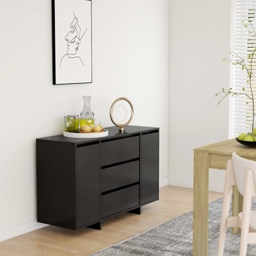 Vopese Sideboard mit 3 Schubladen Schwarz 120x41x75 cm Holzwerkstoff Anrichte Model809612 von Vopese