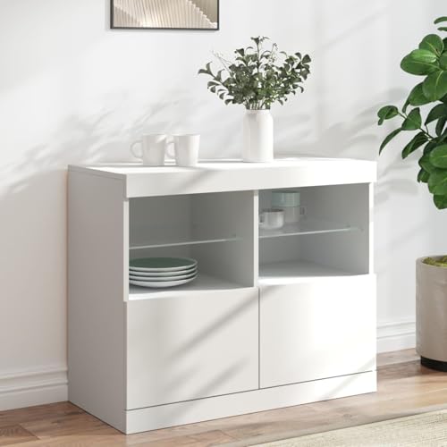Vopese Sideboard mit LED-Leuchten Weiß 81x37x67 cm Anrichte Model836658 Vopese Sideboard mit LED-Leuchten Weiß 81x37x67 cm Anrichte Model836658 von Vopese