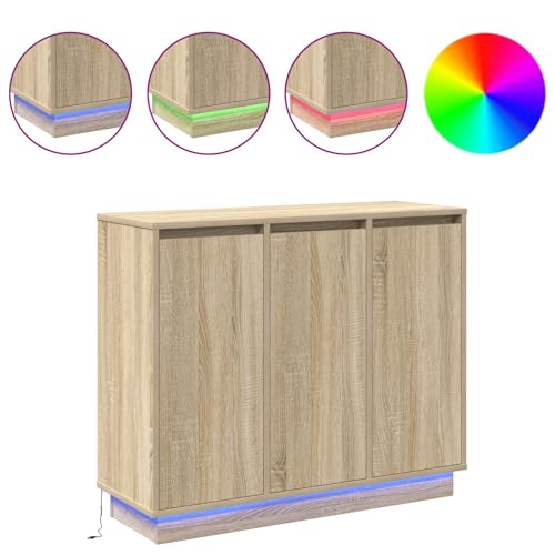 Vopese Sideboard mit LED Sonoma Eiche 90x32x75 cm Ingenieuholz Buffetschrank Model869676 Vopese Sideboard mit LED Sonoma Eiche 90x32x75 cm Ingenieuholz Buffetschrank Model869676 von Vopese