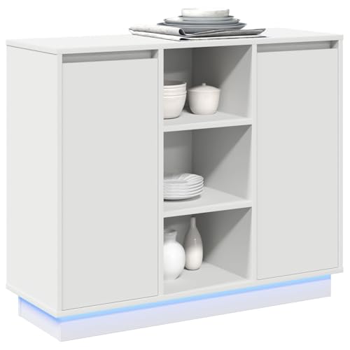 Vopese Sideboard mit LED Weiß 90x32x75 cm aus Holzwerkstoff Buffetschrank Model869682 Vopese Sideboard mit LED Weiß 90x32x75 cm aus Holzwerkstoff Buffetschrank Model869682 von Vopese