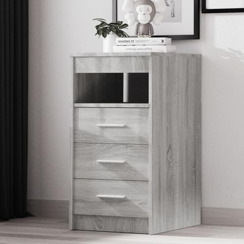Vopese Sideboard mit Schubladen Grau Sonoma 40x50x76 cm Holzwerkstoff Kommode Model815094 von Vopese