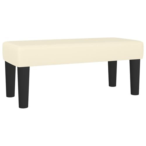 Vopese Sitzbank Creme 70x30x30 cm Kunstleder Bank Model346634 von Vopese